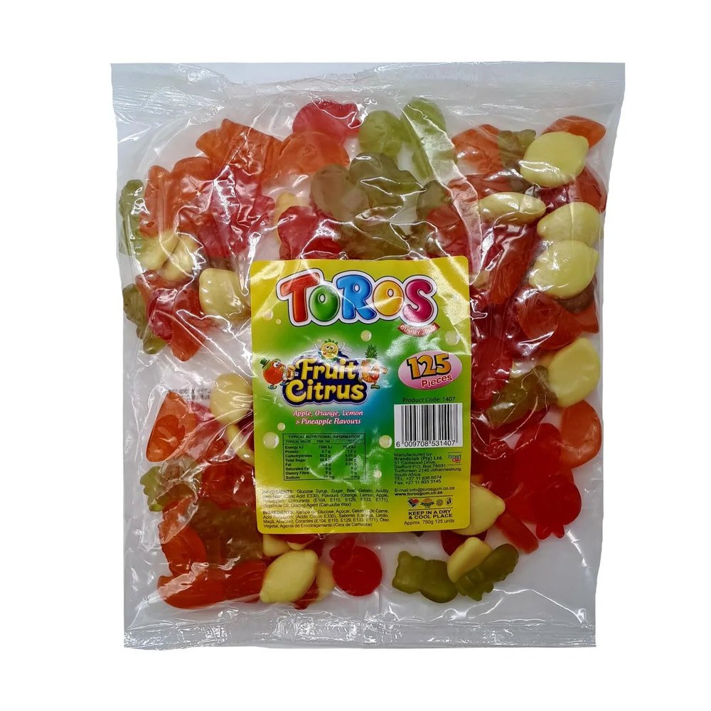 Toros Fruit Citrus Gum Packets - 125 Pieces