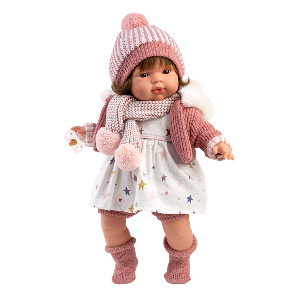 Baby Girl Doll with Crying Mechanism, Outfit, & Accessories: Lola - 38cm