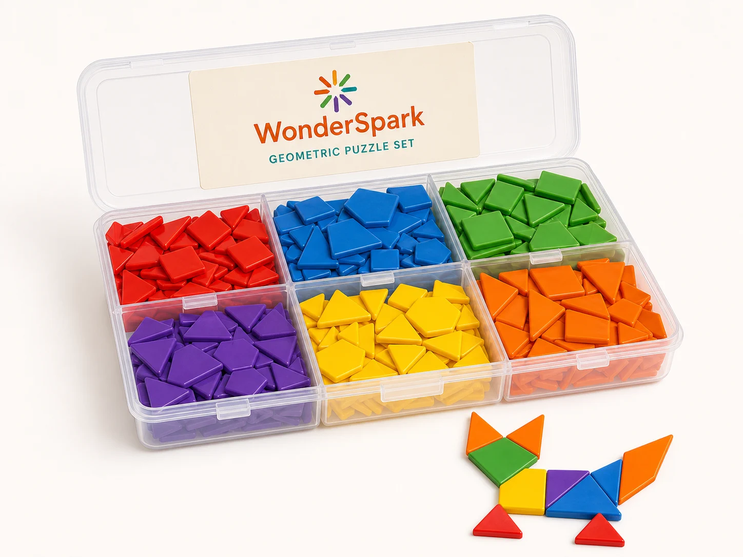 Geometric Puzzle Set — 6 Colours — 168pcs