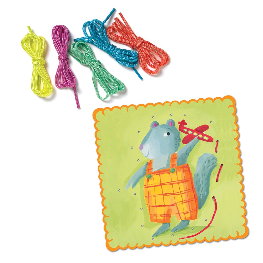 Fine Motor Lacing Activity Cards & Laces - Friendly Animals -**