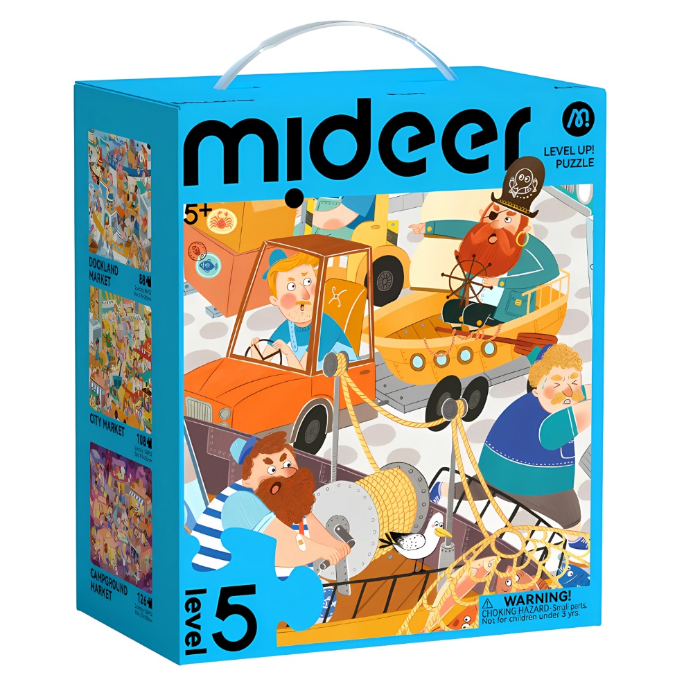 Level Up Jigsaw Puzzle for Kids - 3-in-1 - Level 5 Bustling Market