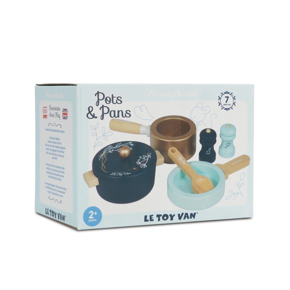 Wooden Pots & Pans Kitchen Accessories - 7pcs