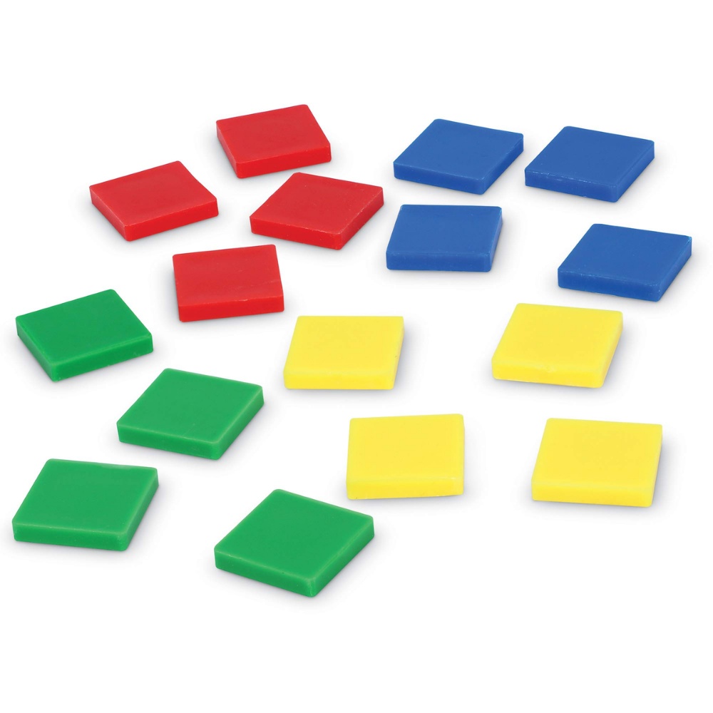 Colour Tiles - Plastic 4 Colours 25mm - 400pcs - Polybag