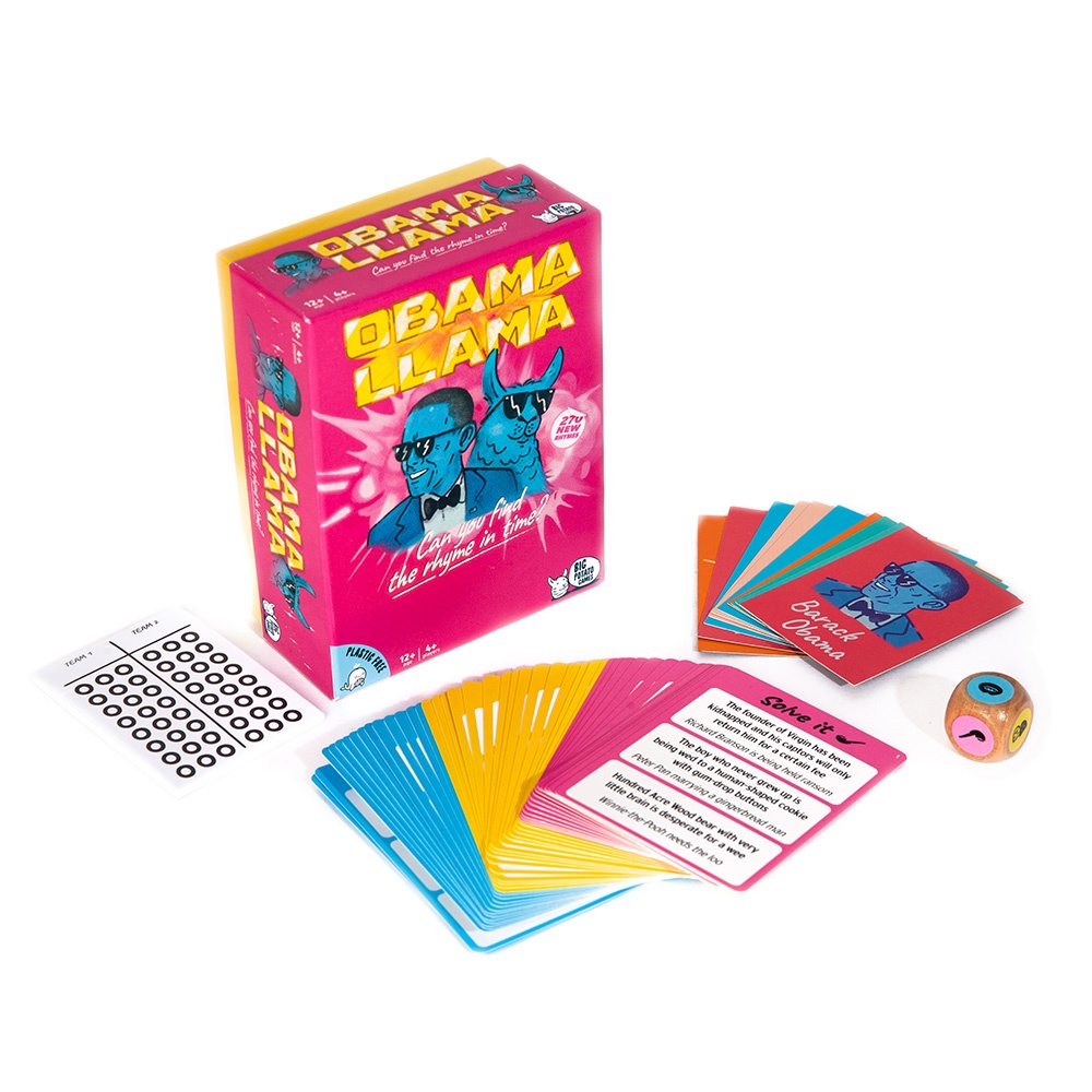Obama Llama Travel Size - The Rhyming Charades Party Game - 4-20 Players