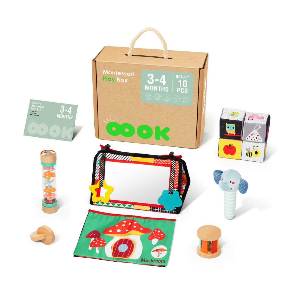 Montessori Activity Box Baby Playset - 3-4 Months