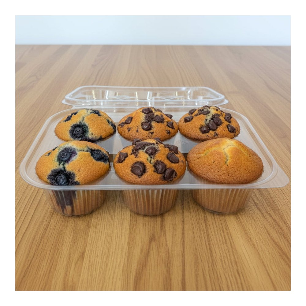 Clamshell Muffin 6 Cup - T776(10) — 10 packs