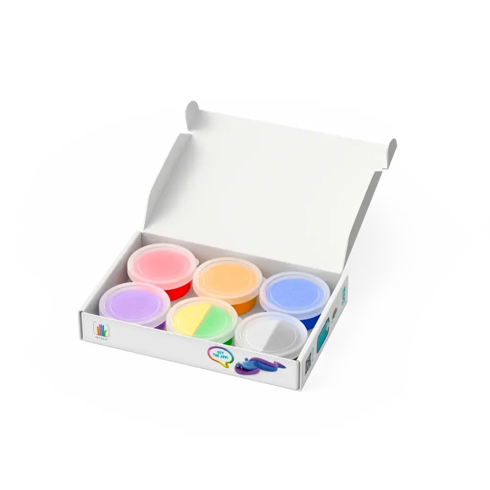 Modelling Air-Dry Clay with Fun Interactive App - Clownfish, Discus Fish, Eel, Series Ocean, 6 cans