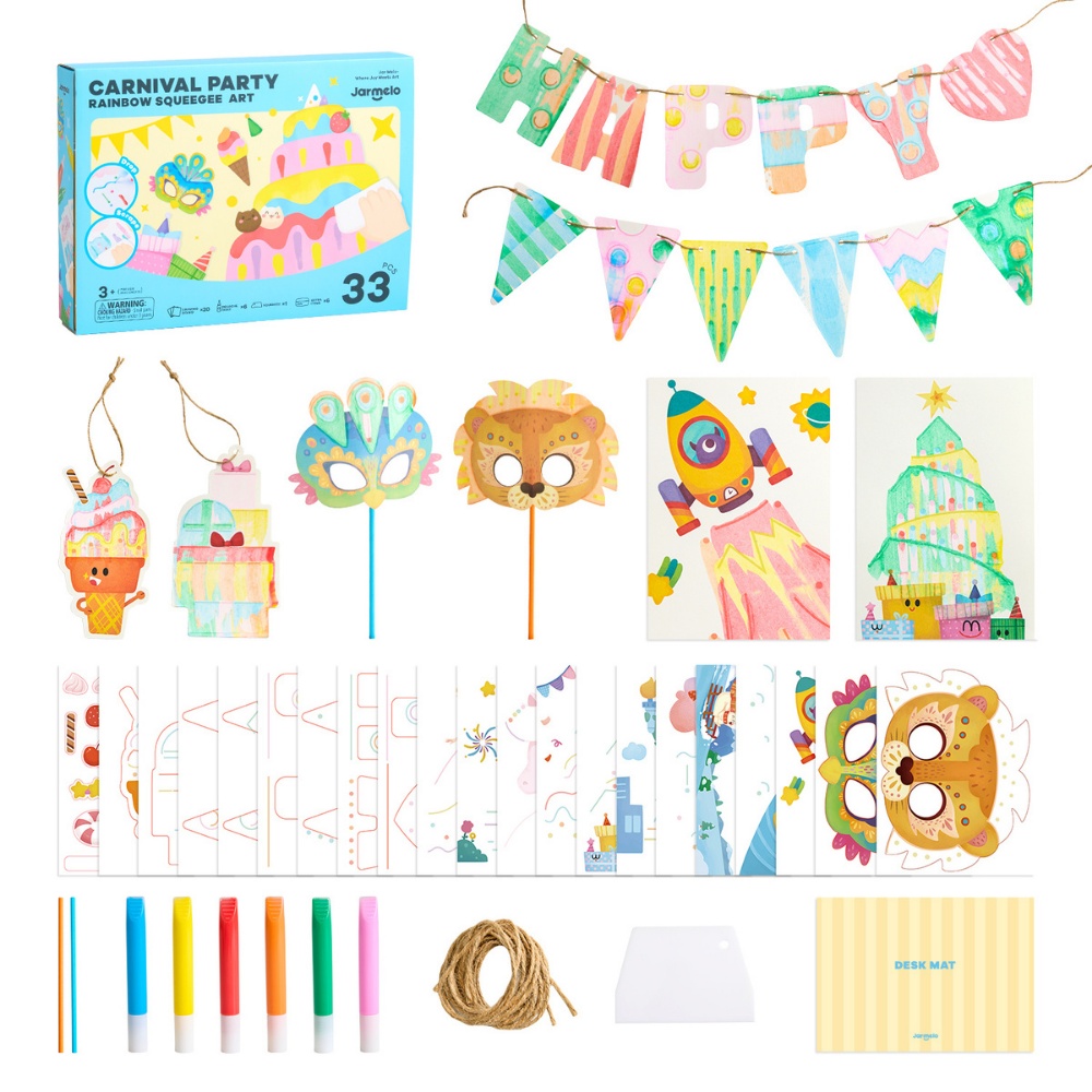 Carnival Party - Squeegee Painting Arts and Crafts Kit for Kids