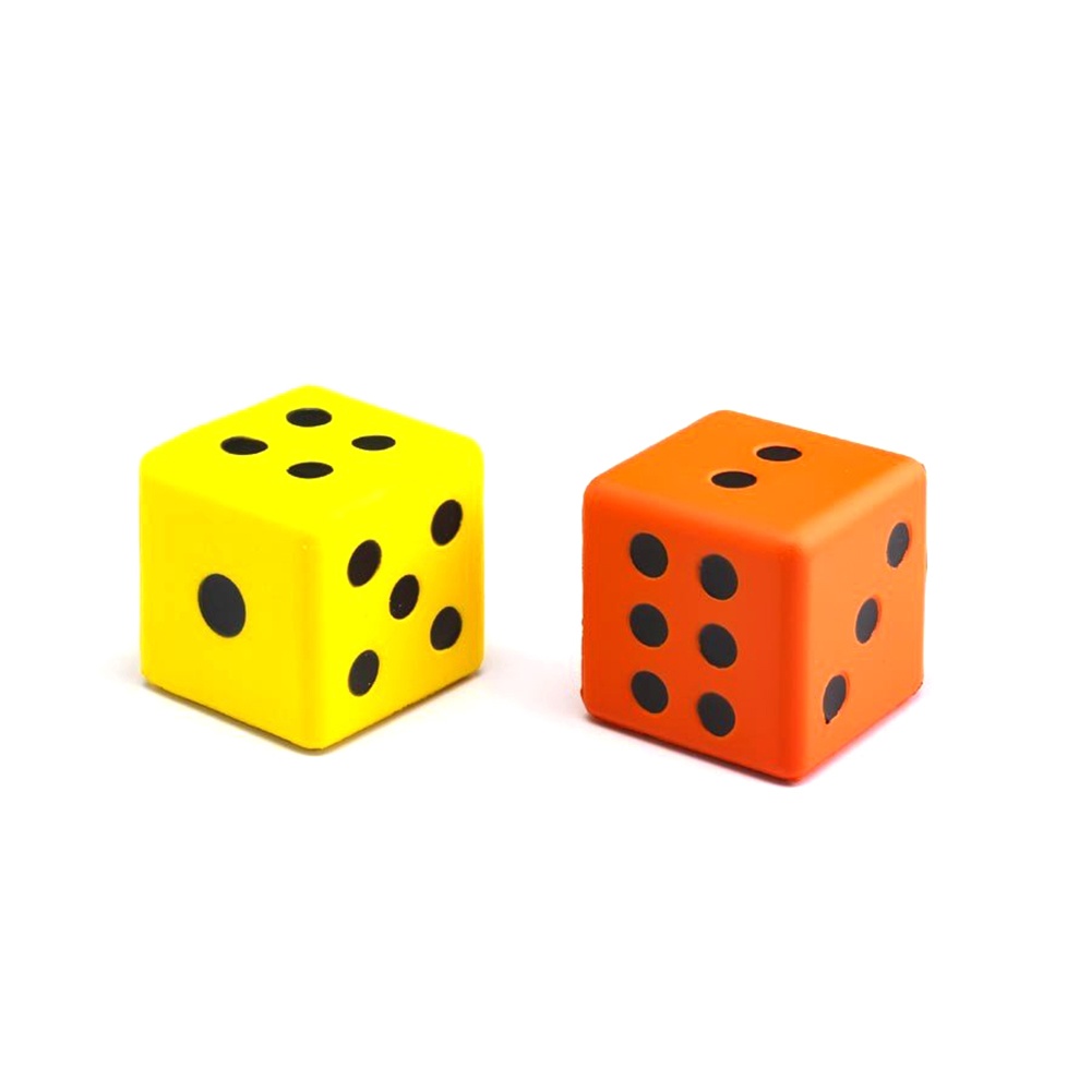 Moulded Foam Dot Dice – 7.5cm, 2 Pieces
