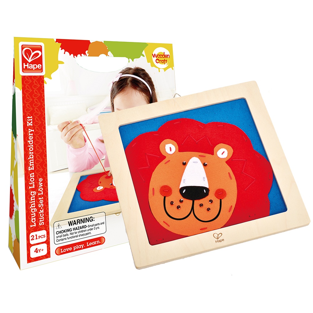 Hape - Arts & Crafts Embroidery Kit - Laughing Lion -**