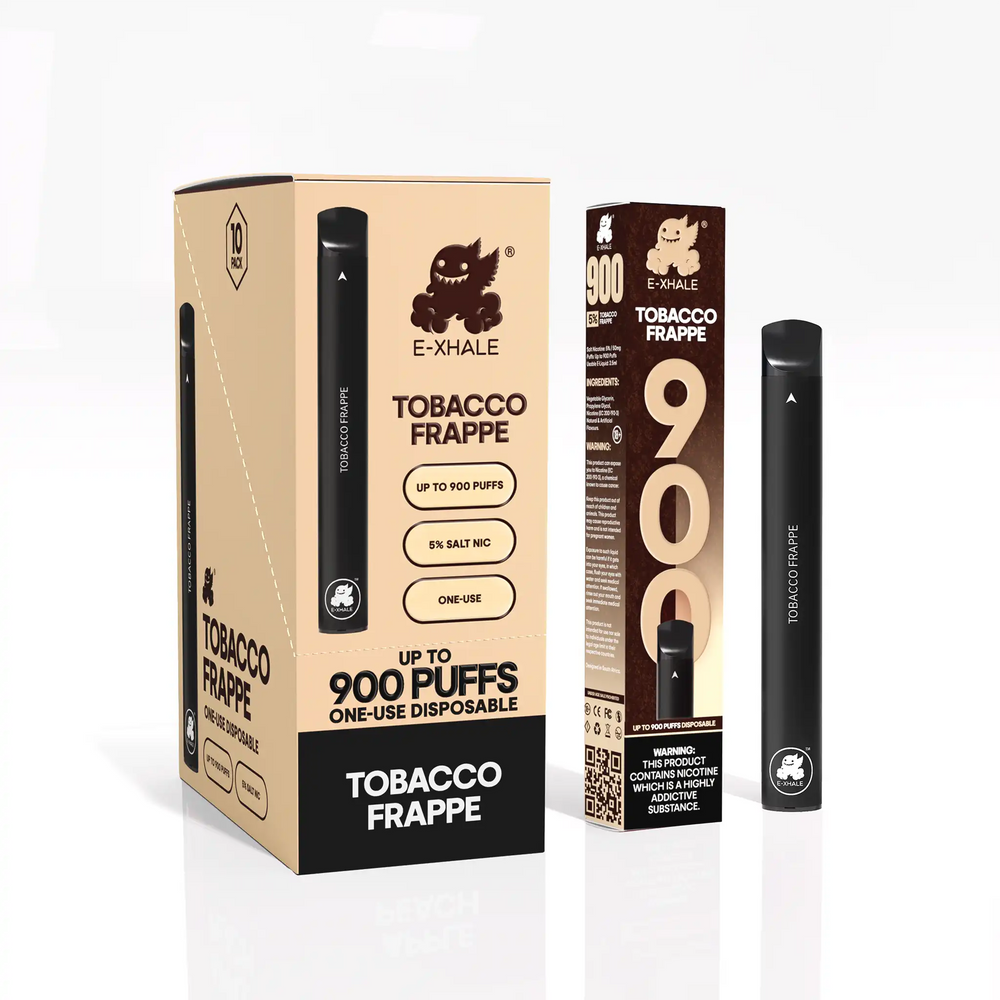 E-XHALE Tobacco Frappe 900 Vape 5% - 10-Pack