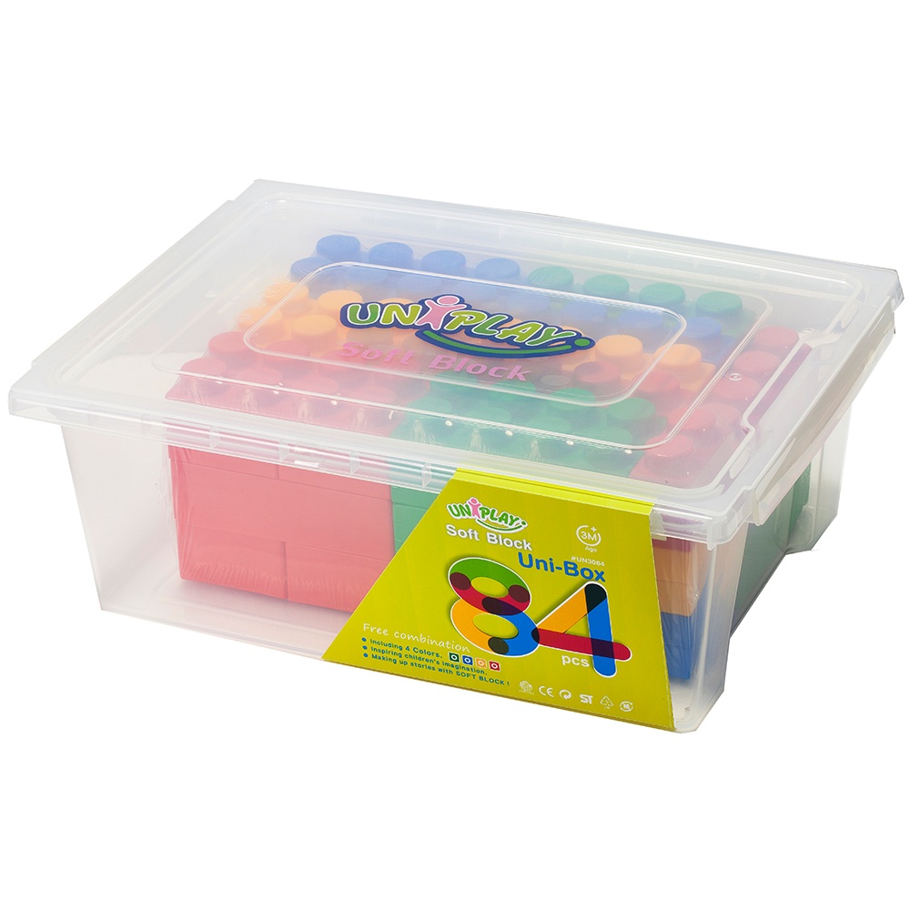Jumbo Soft Blocks – Mixed – 84pcs – Container