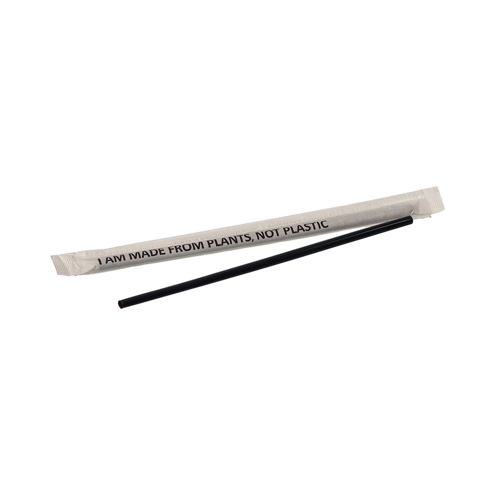 Unbranded Wrapped PLA Straws 6mm x 203mm - 2000 Straws