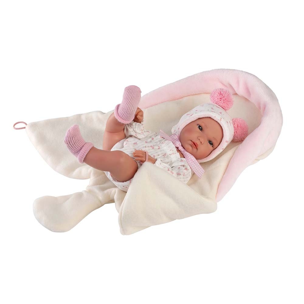Anatomically Correct Baby Girl Doll with Clothing & Sleeping-bag: Bimba - 35cm