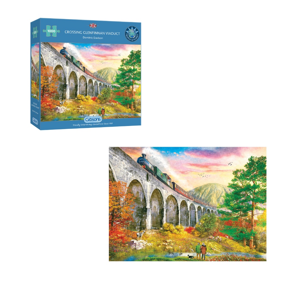 Gibsons - Crossing Glenfinnan Viaduct - 1000 Piece Jigsaw Puzzle