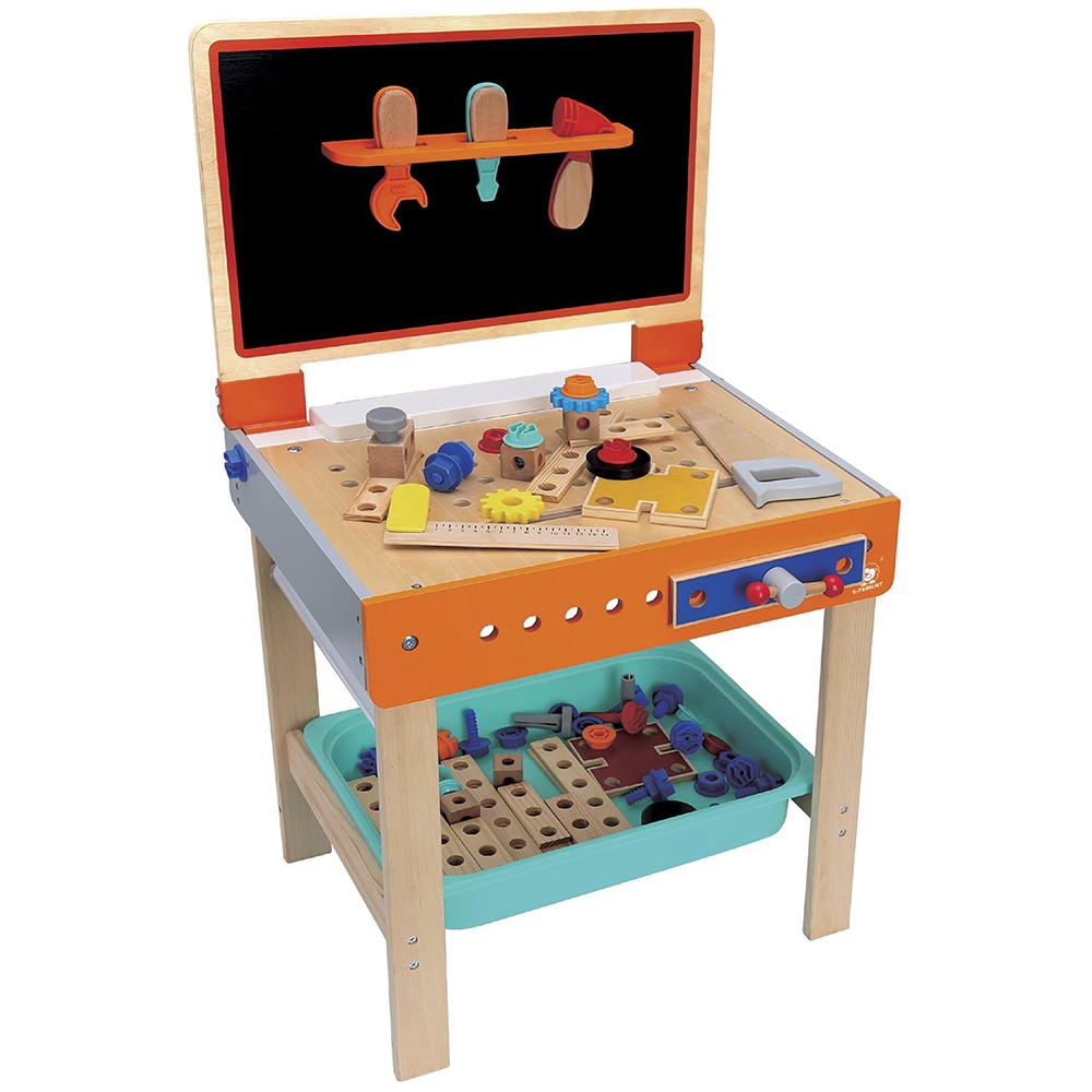 2-in-1 - Tool Work Bench, Art Desk & Chalk Board - 47 x 37 x 80 cm - pcs-**