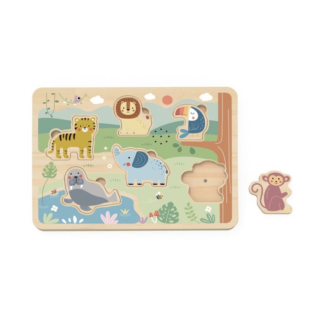 Wooden Sound Puzzle - Animals - 7 Pieces