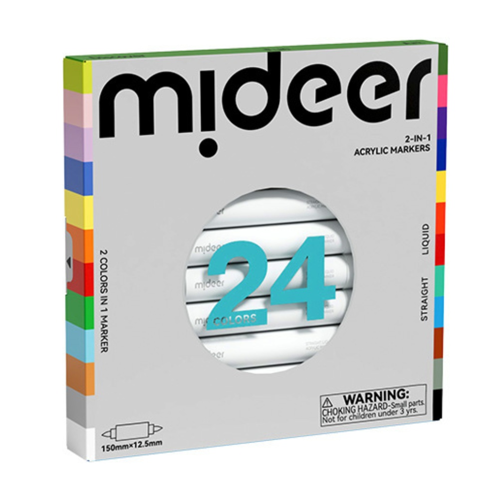 Dual-Tip Acrylic Markers - 24 Colours