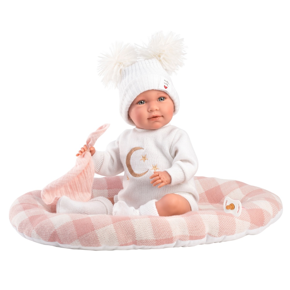 Baby Girl Doll with Crying Mechanism, Clothing & Bed Cushion: Mimi - 42cm