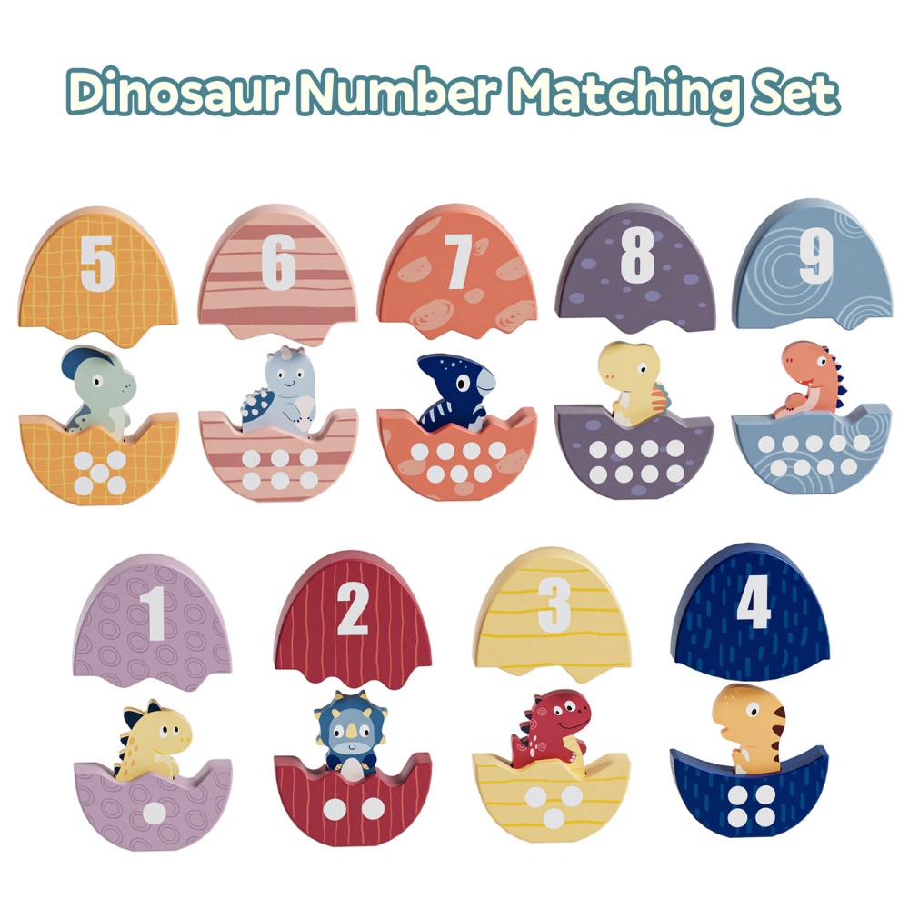 Dinosaur Egg Number Puzzle - Counting Matching Toy 18pcs Age 2+