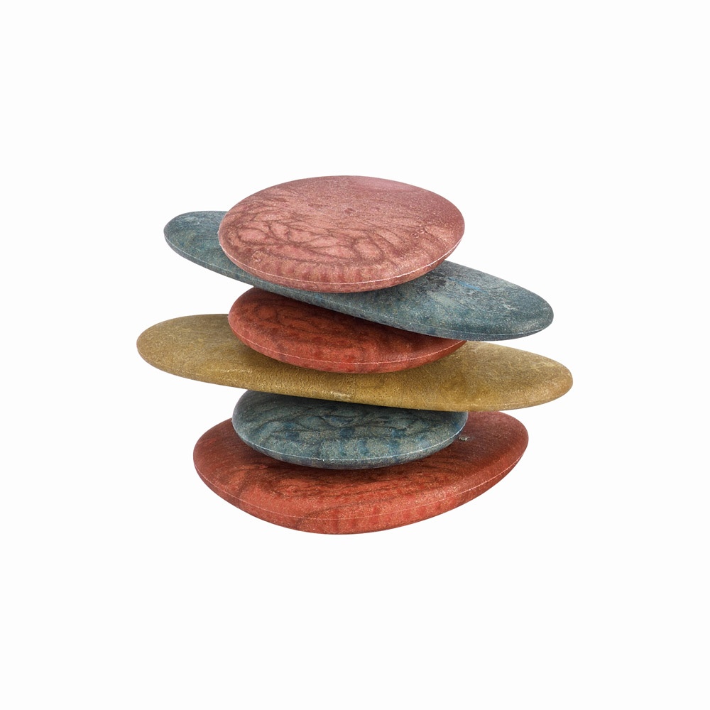 Junior Rainbow Pebbles - Eco Friendly FPC Material - 3 Shapes - 6 Colours - 8 Double-Sided Activity Cards - 36pcs