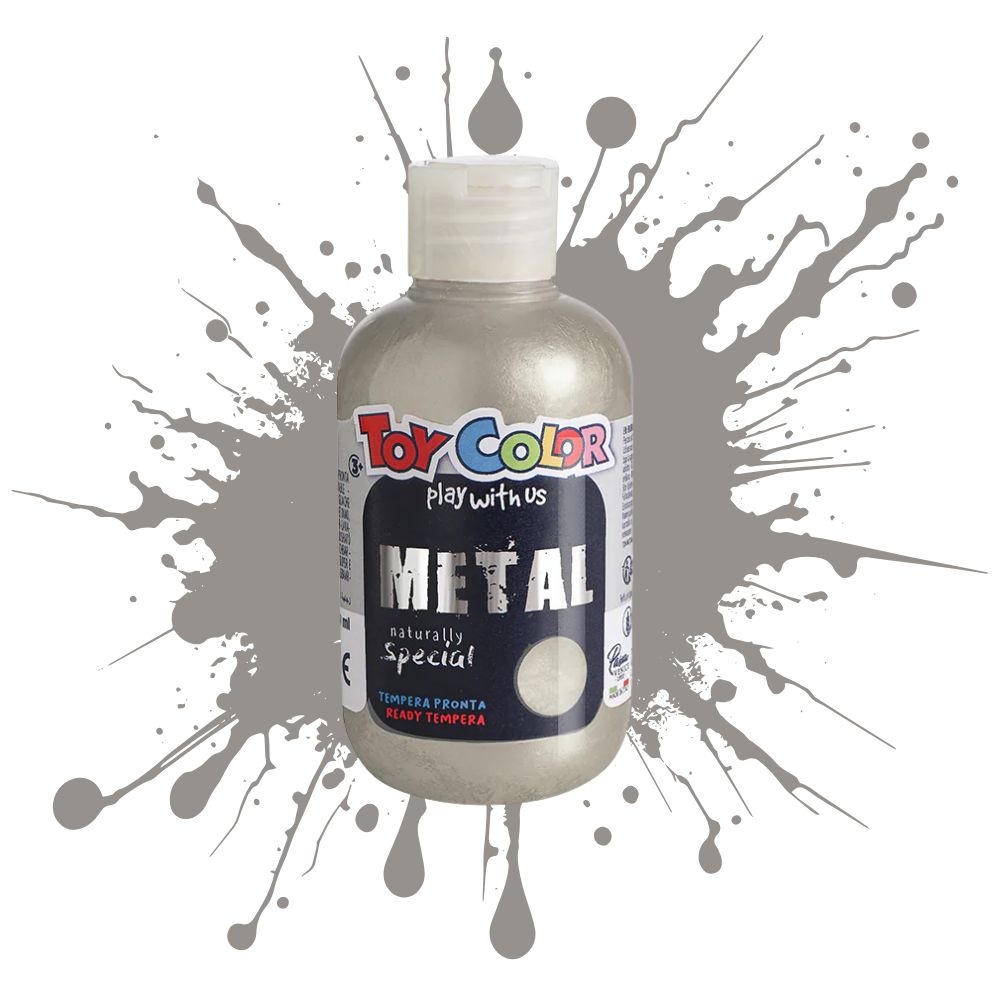Superwashable Ready-Mix Tempera Paint for Kids - Metallic Shades - 4 x 250ml