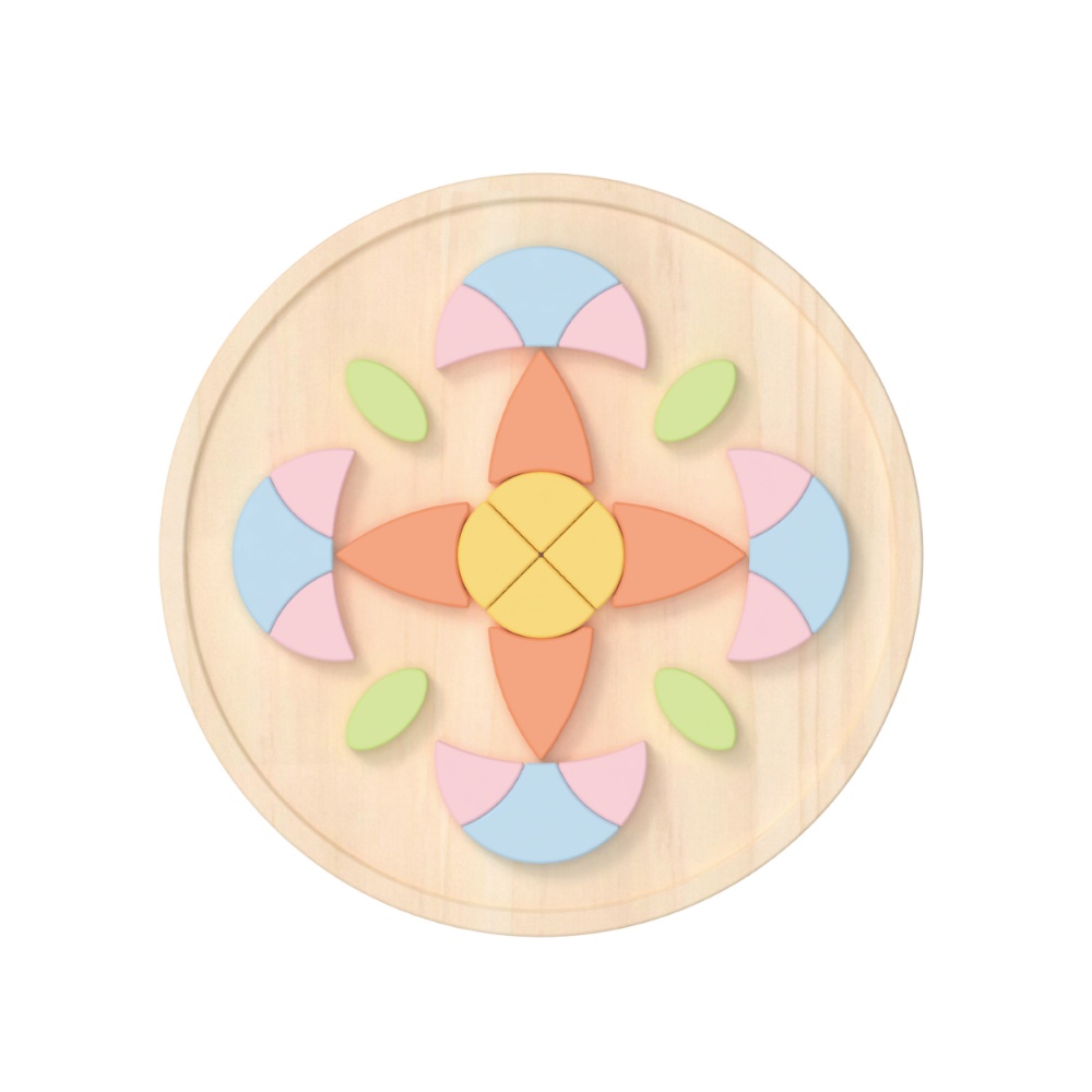 Flower Mandala Wooden Block Puzzle - 70 Pieces