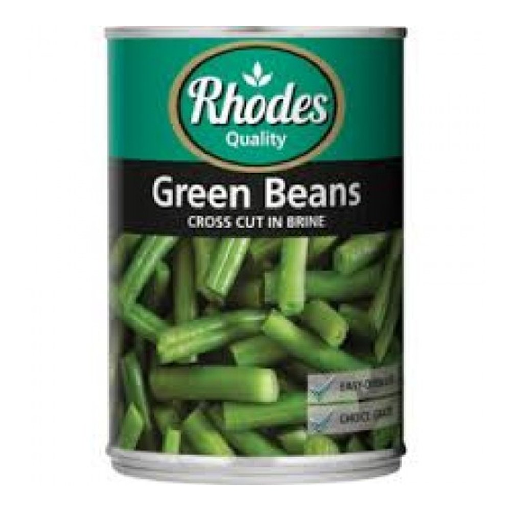 400g Rhodes Green Beans Cro/Cut In Brine — 12 units