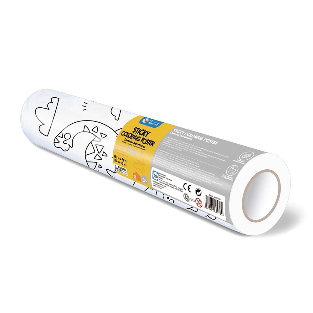 Colouring Paper Roll - Tear & Stick - Dinosaur Adventures 3m