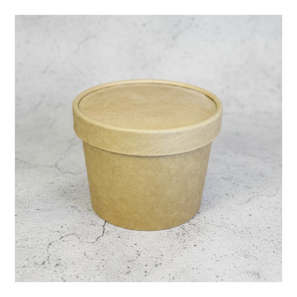 TUB & LID 350ml KRAFT(10) — 10 packs