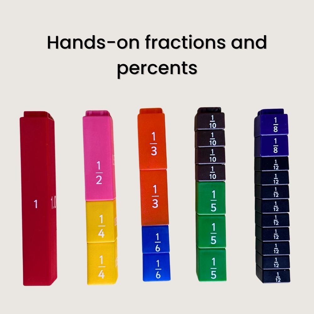 Equivalency Cubes – Fraction Learning Set – 51pcs in Polybag