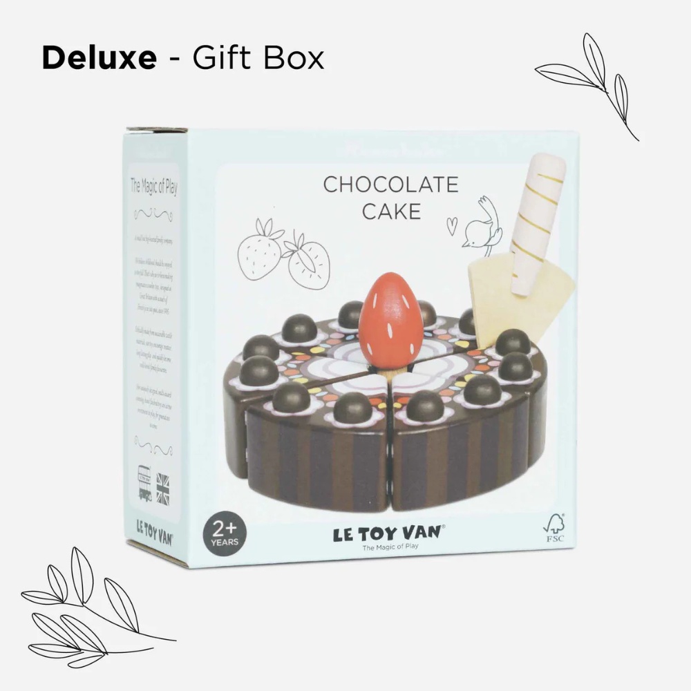 Wooden Chocolate Gateau Sliceable Cake - 8pcs