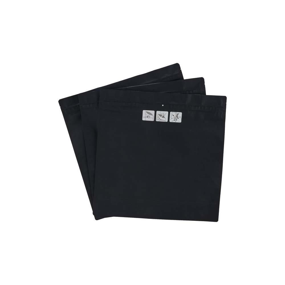 Unbranded Matte Black Child-Resistant Mylar Bag 500g - 100 Bags