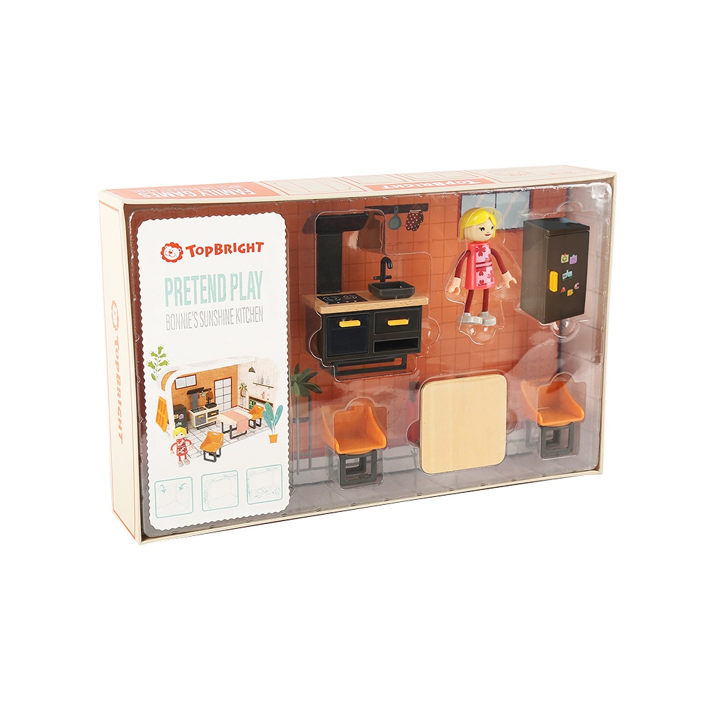 Pretend Play Bonnie's Sunshine Kitchen Mini Dollhouse-**