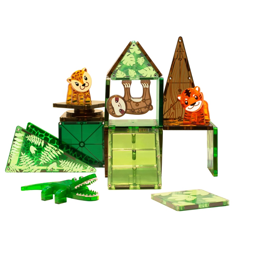 Magna-Tiles - Magnetic Construction Set - Jungle Animals Set - 25pcs