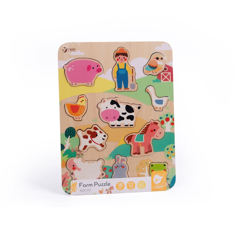 Wooden Puzzle - Farm Animals - 12pcs