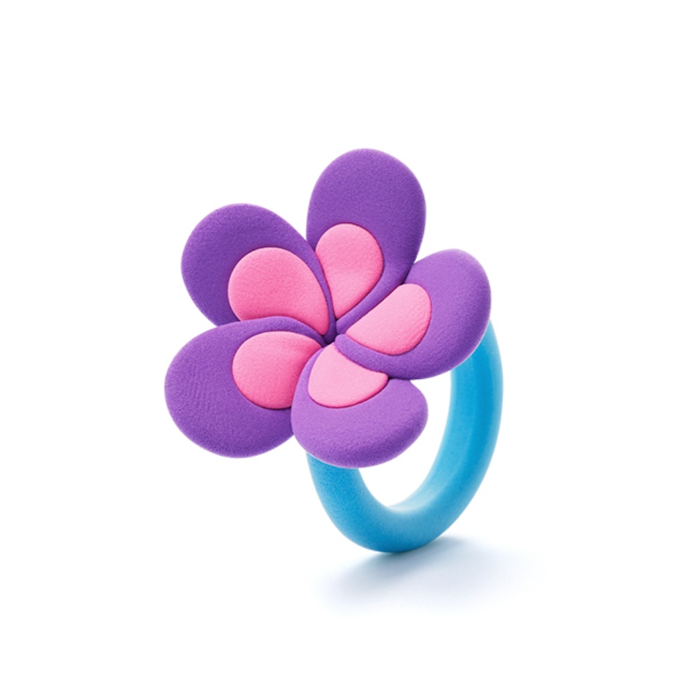 Modelling Air-Dry Clay with Fun Interactive App - Flower Rings, series Bijou, 3 cans