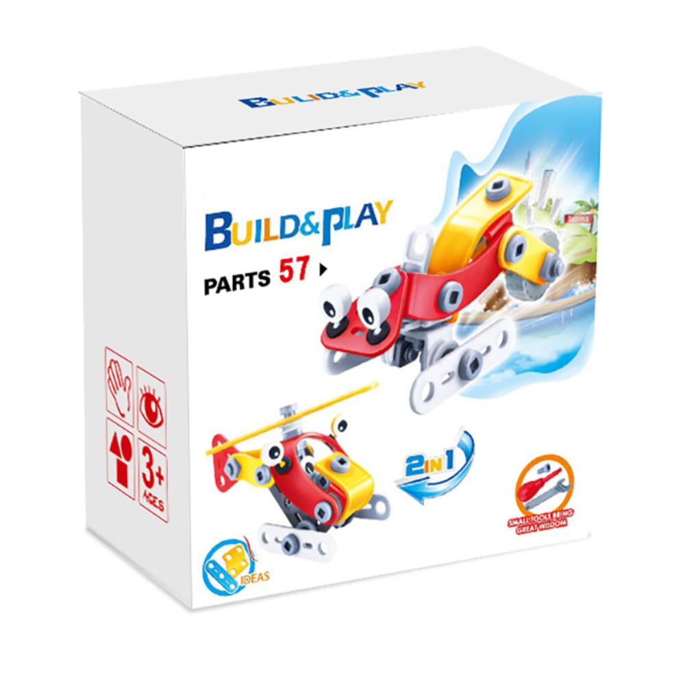 Build & Play - Vehicle Construction Set with Tools - 56 Pieces
