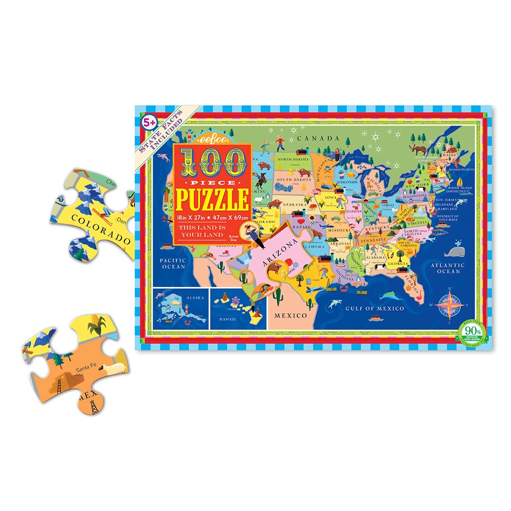 eeBoo - This Land Is Your Land 100 Piece -**