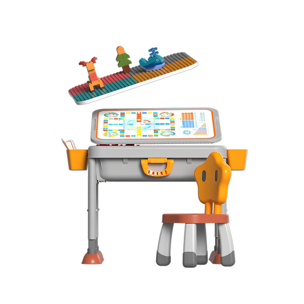 3-in-1 Multi-Functional Building Block Table & Chair (Adjustable) - 55 Pieces-**
