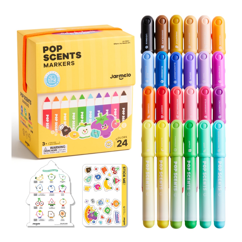 Scented Markers - 24 Washable Non-Toxic Colours