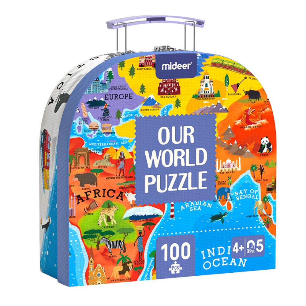 Gift Box Jigsaw Puzzle for Kids - Our World - 100 Pieces