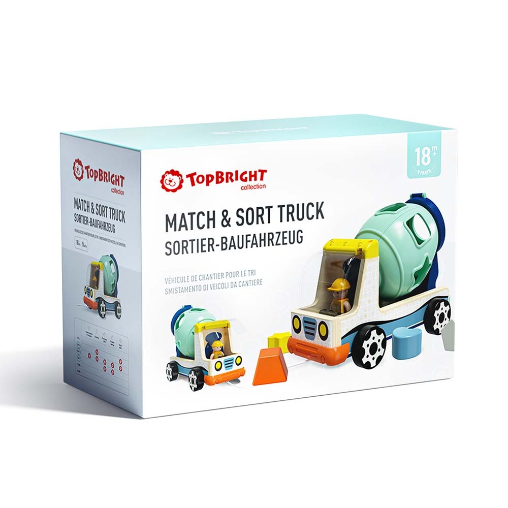 Shape Sorting Truck with Wooden Blocks for Toddlers-**