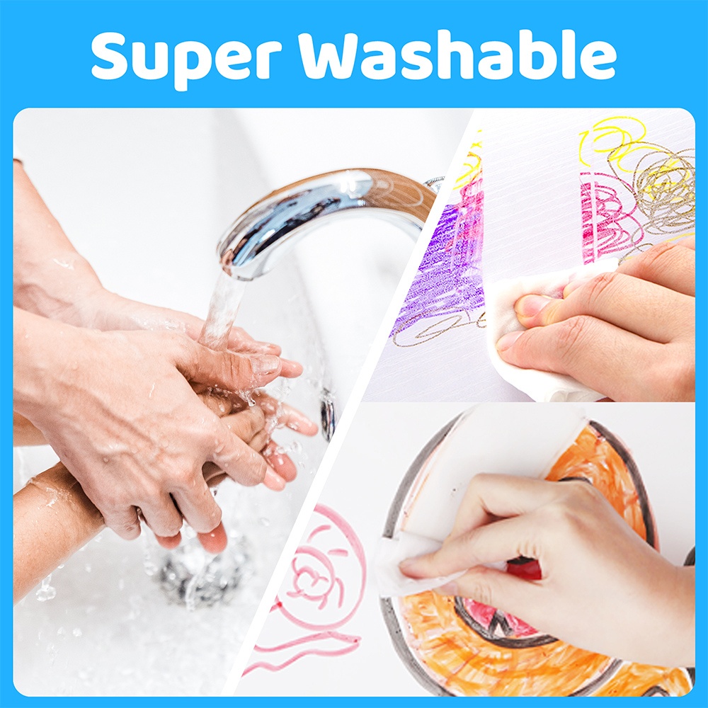 Jar Meló - Washable Markers - Non-Toxic - 24 Colours