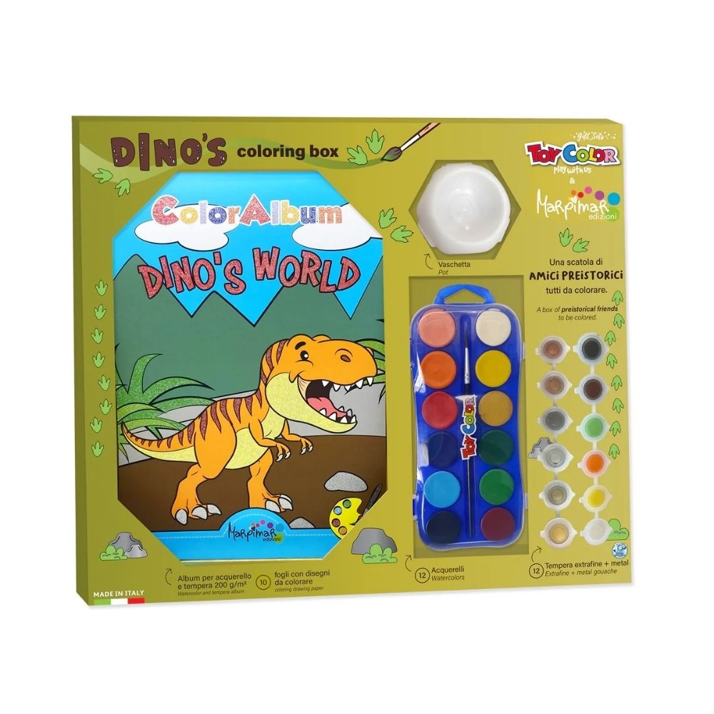 Dinosaur Painting Gift Set - Watercolours + Tempera - 32pcs