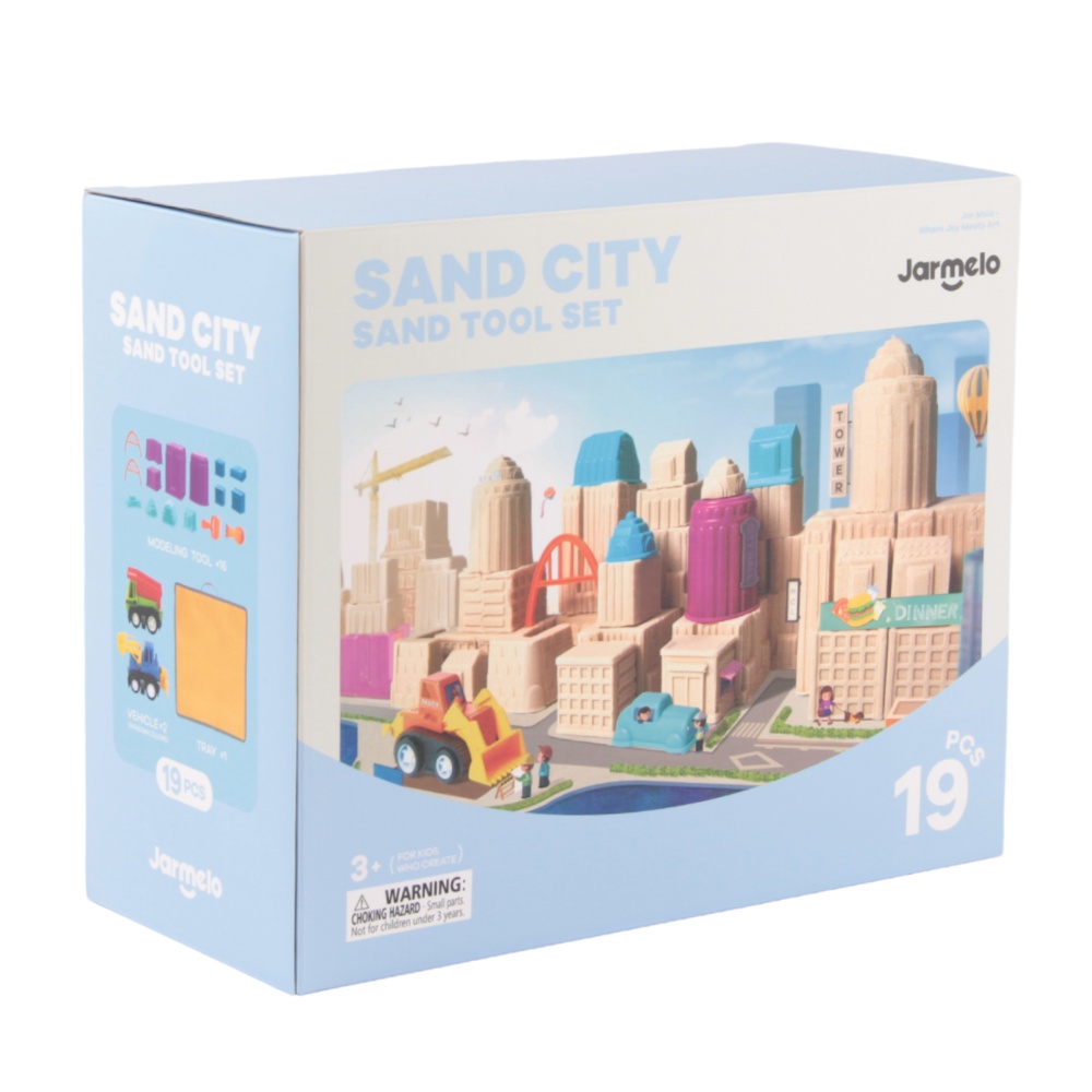 Kinetic Sand Tools Set - 19-Piece City Building Kit