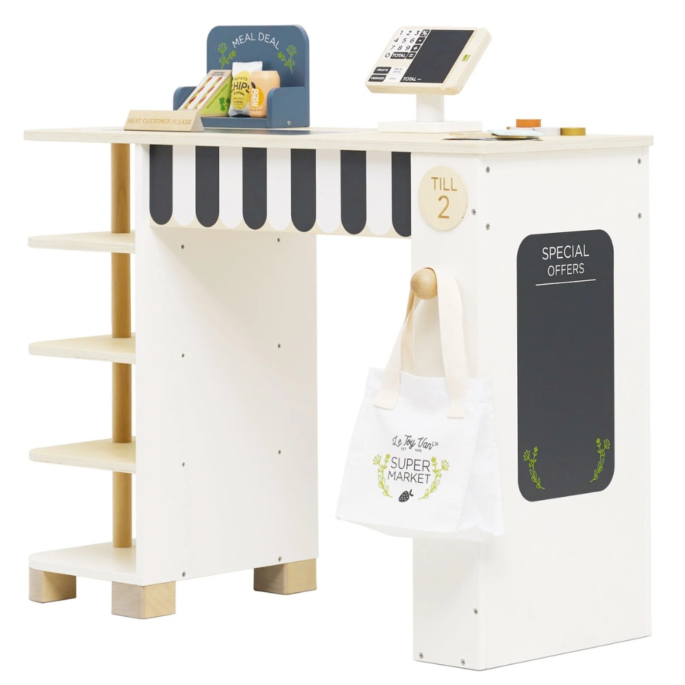 Wooden Supermarket Till Checkout & Accessories
