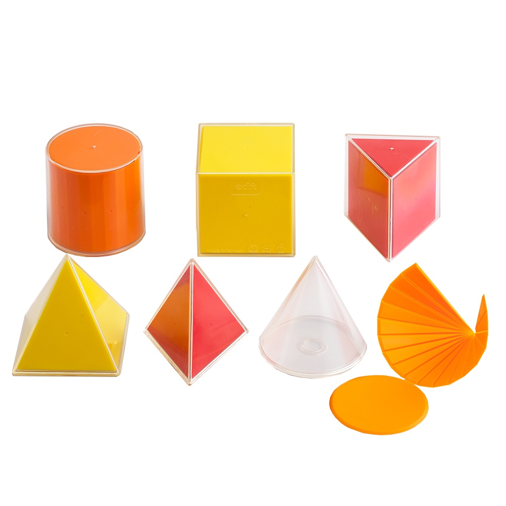 Geometric Solids - 8cm with Folding Nets - 6 Shapes - 12pcs