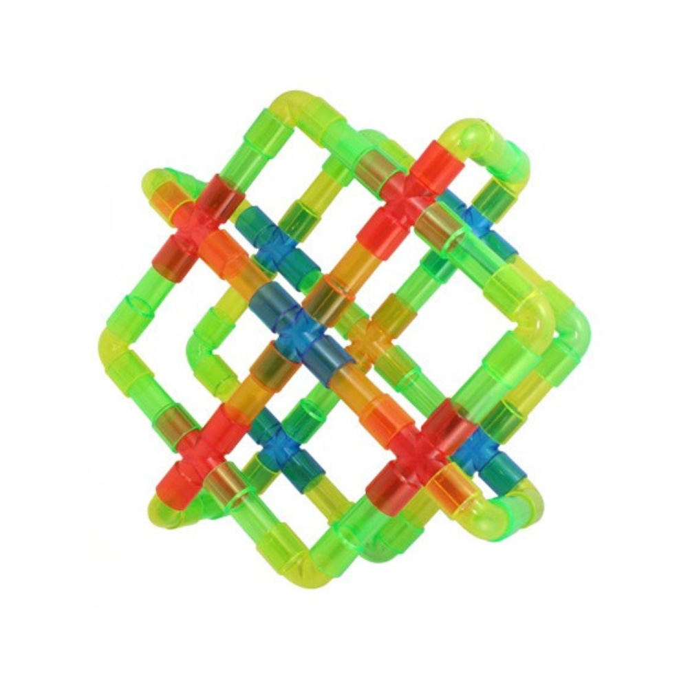 Building Pipes Transluscent Construction Set - 80pcs in Polybag