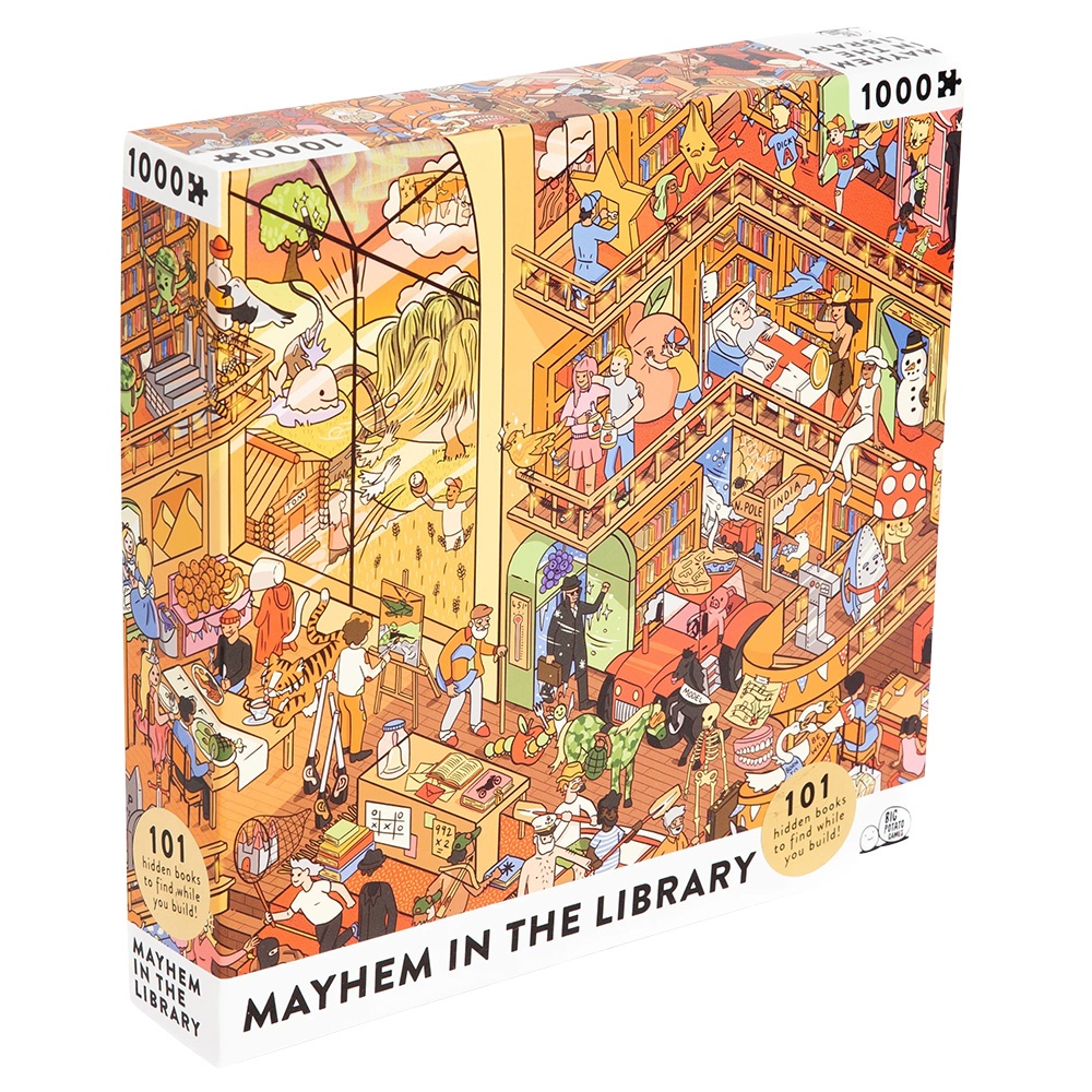 Mayhem at the Library - 101 Hidden Book Titles - Jigsaw Puzzle - 1000pcs
